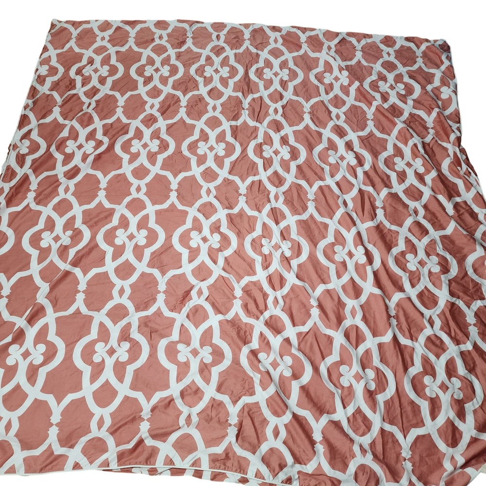 Crane & Canopy Coral Pacific Duvet Cover 100% Cotton Queen Geometric Trellis